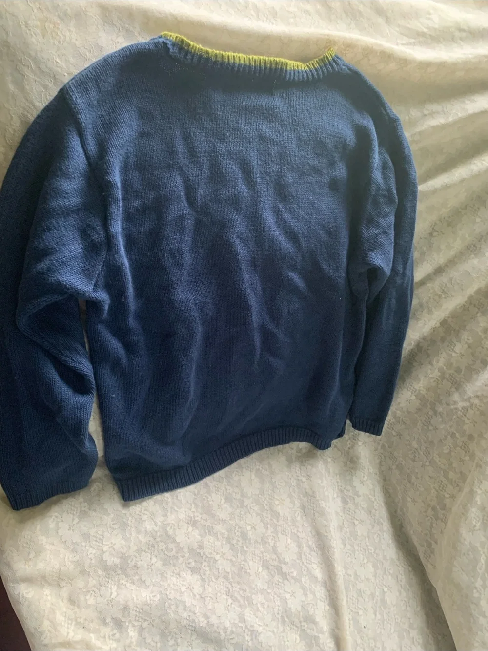 Vintage Flapdoodles Studio Kids 6 Blue Ramie Cotton T-Rex Dinosaur Knit Sweater